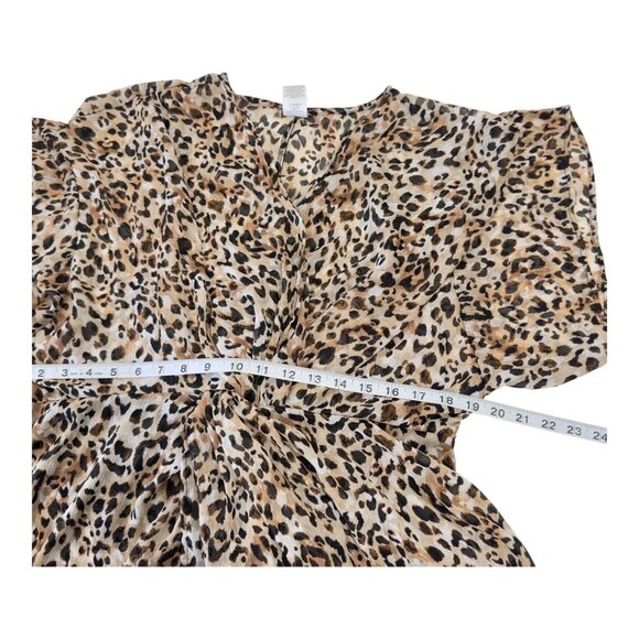 Time and True Women Leopard Print Swimsuit Cover-Up Tunic Dress SZ XL (16-18) - Picture 5 of 9